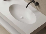 Plan vasque lavabo sur mesure : L 60 à 201 x P 40 à 51 cm, finition lisse mate, 10 couleurs au choix, Anti bactérien, résine Akrytan® teinté dans la masse, Livraison Offerte.